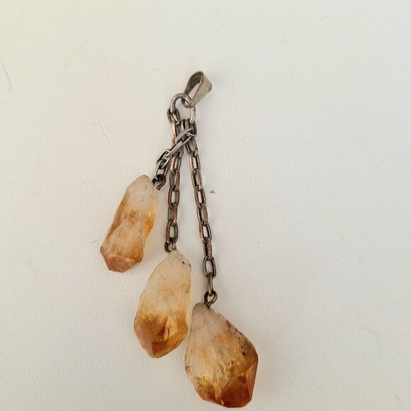Citrine row crystals dangling pendant. - Picture 4 of 5